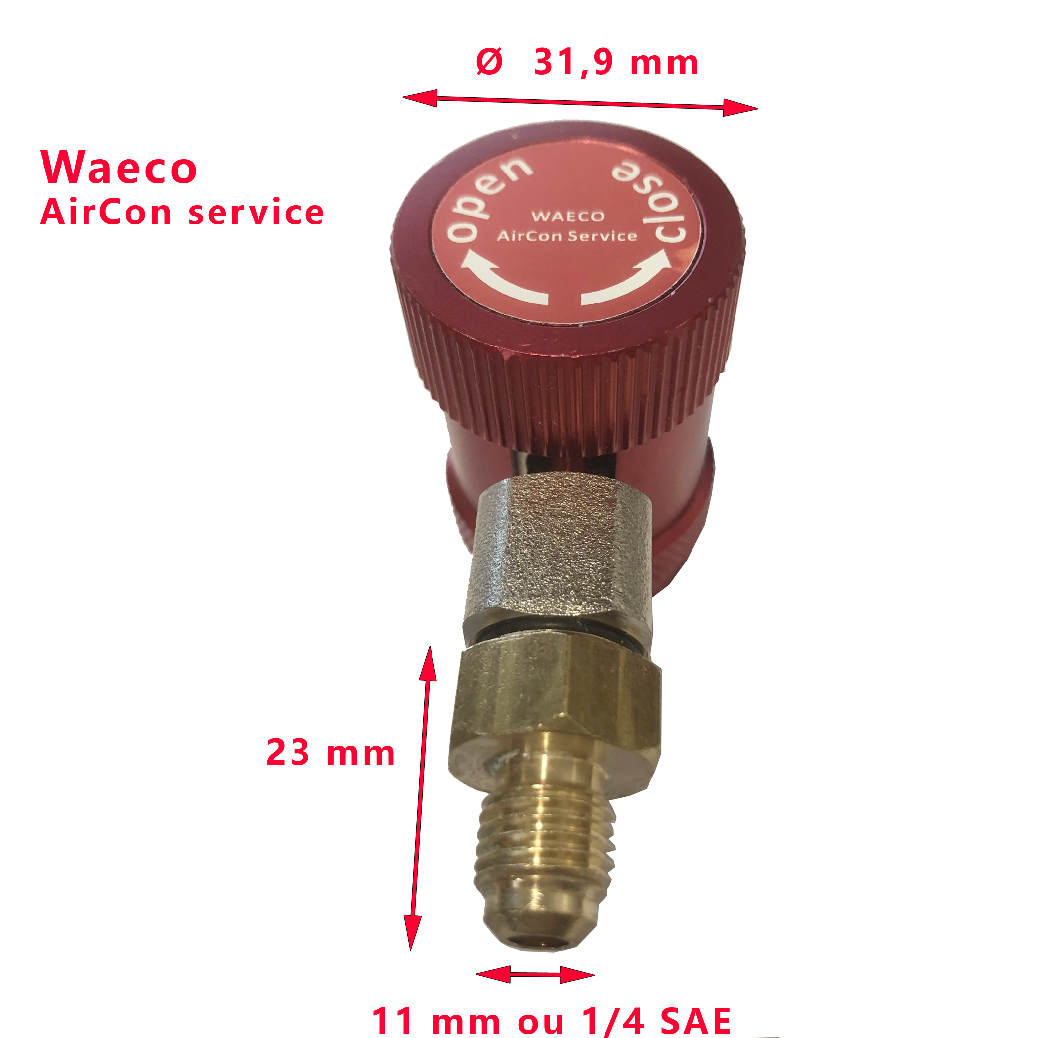 Raccord HP, quick coupler ou vanne pour station de charge du R134a avec embout 1/4” SAE par Waeco – Image 2