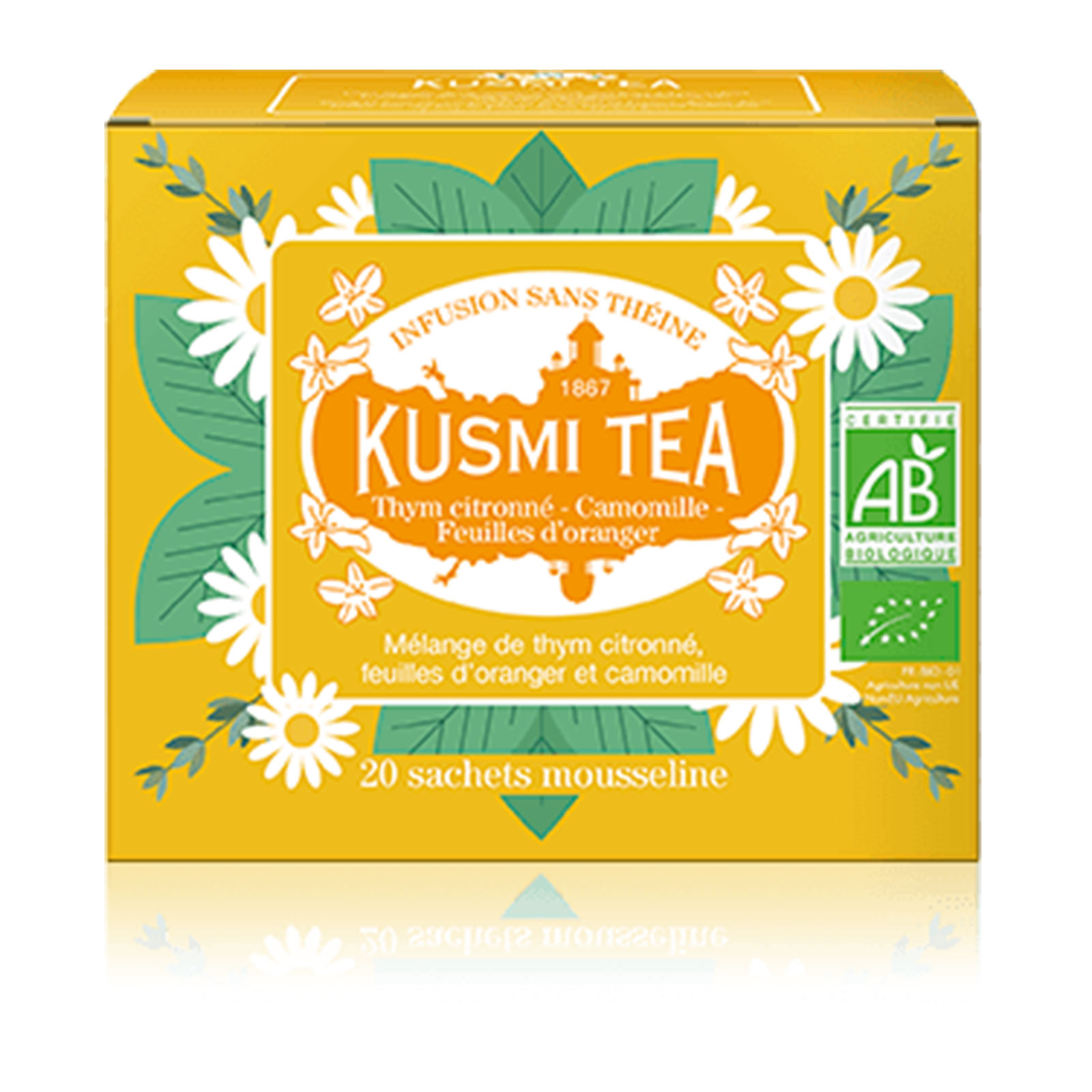 Kusmi Tea sachets thym camomille feuilles d’oranger bio 24g