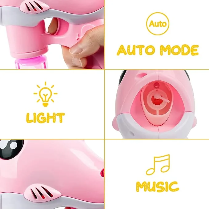 Pistolet à bulles pour enfants, machine à bulles automatique, jouets de jardinage avec musique et lumière, pour garçons, mariages – Image 4