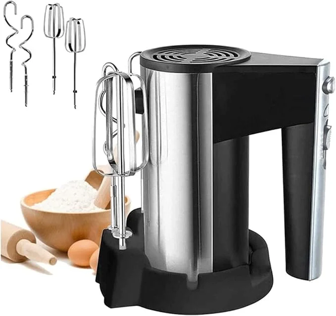 Batteuse Électrique Fouet et crochet à 5 vitesses en acier inoxydable