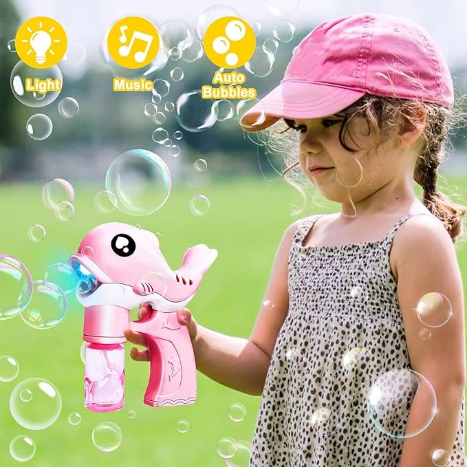 Pistolet à bulles pour enfants, machine à bulles automatique, jouets de jardinage avec musique et lumière, pour garçons, mariages – Image 6