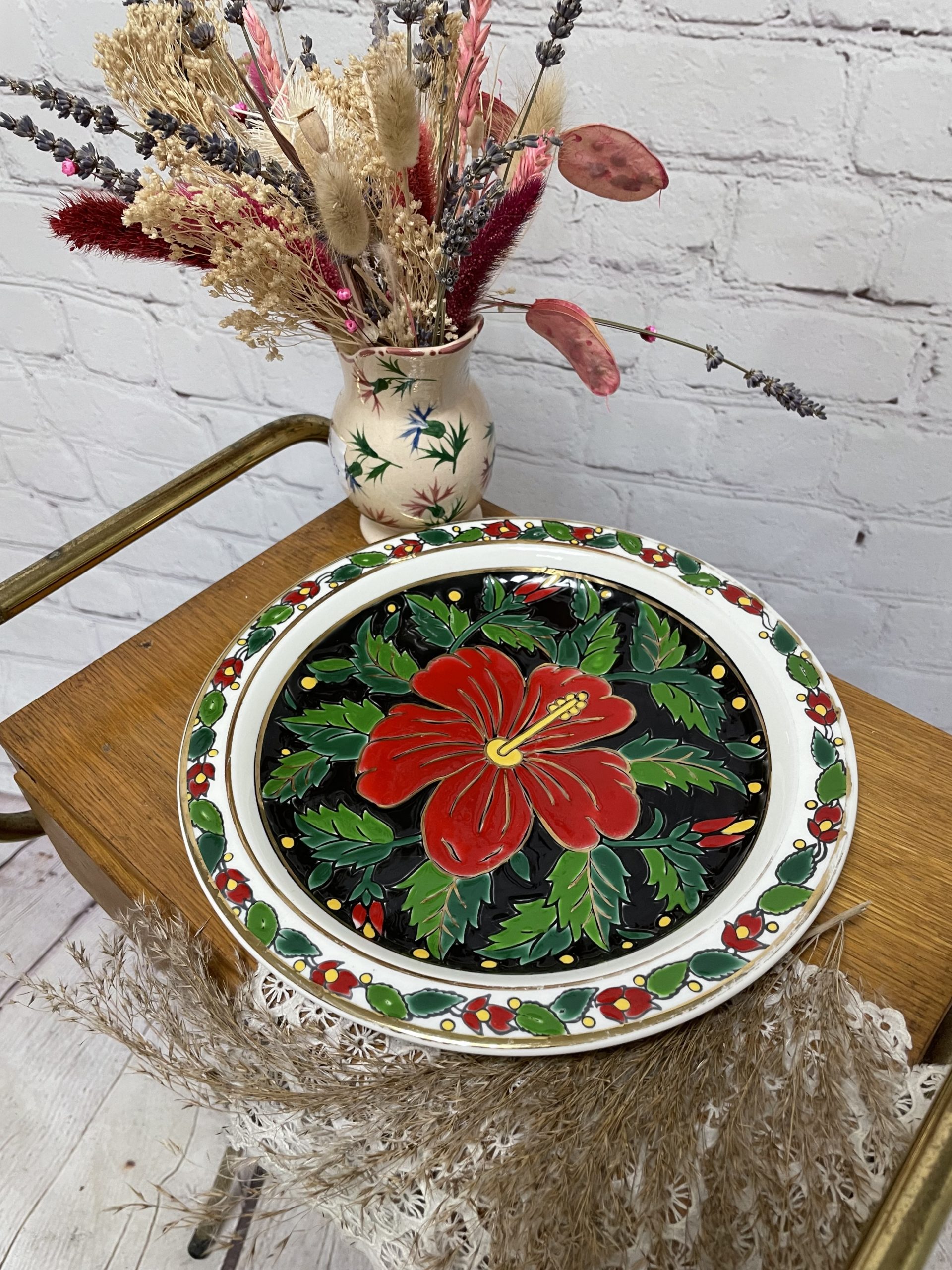 Assiette céramique collection Ceramica Olympia 24k or