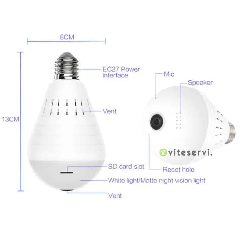 Ampoule Caméra De Surveillance Sans Fil rotative 360 Degrés – Image 3