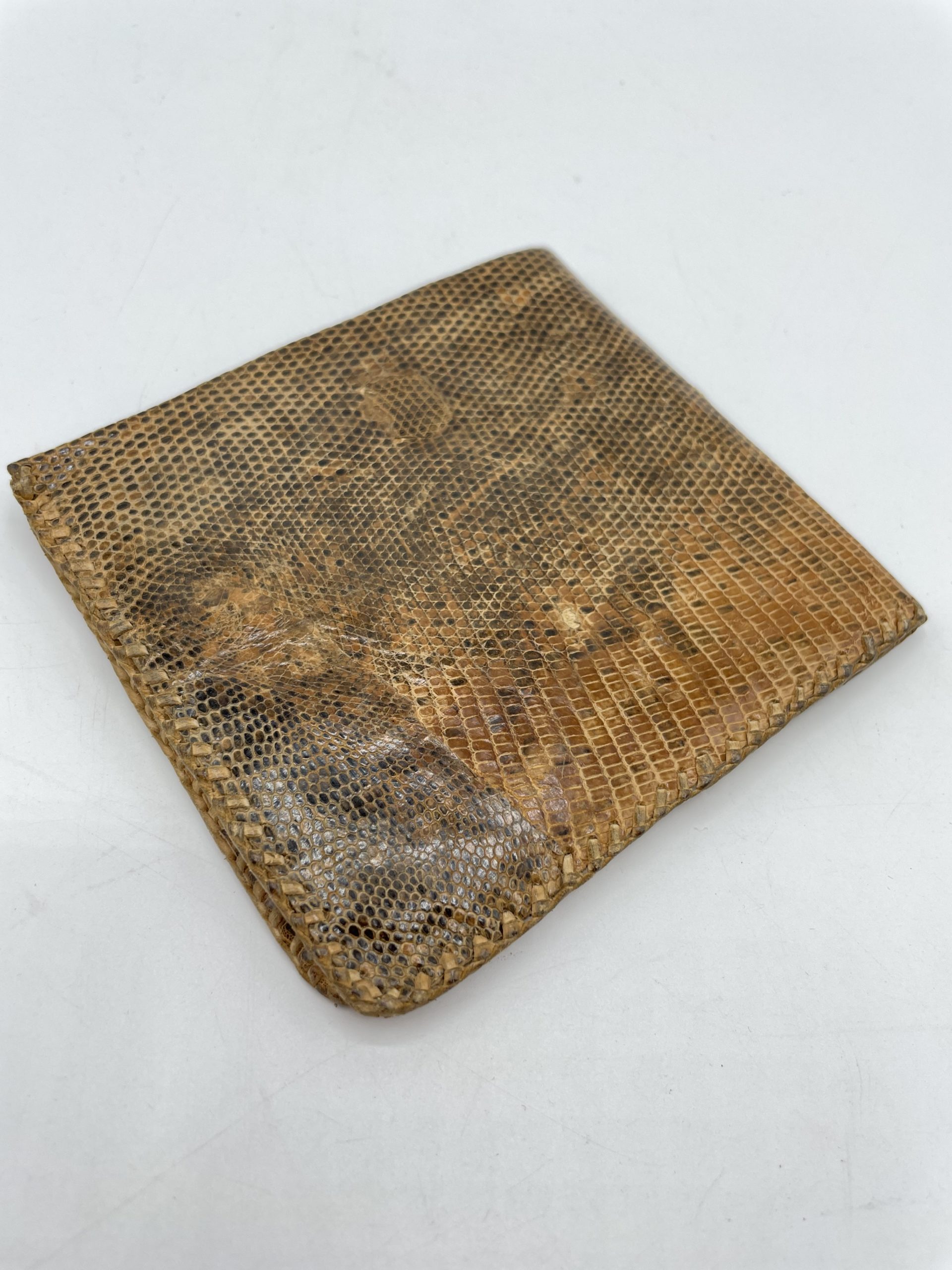 Porte-monnaie vintage en cuir de serpent