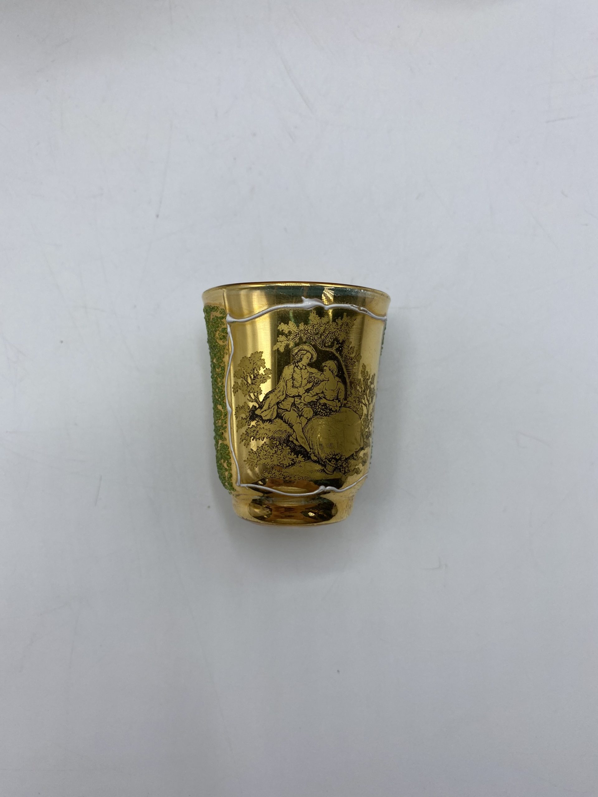 Service liqueur vintage verrerie de Monaco granité vert pomme – Image 2