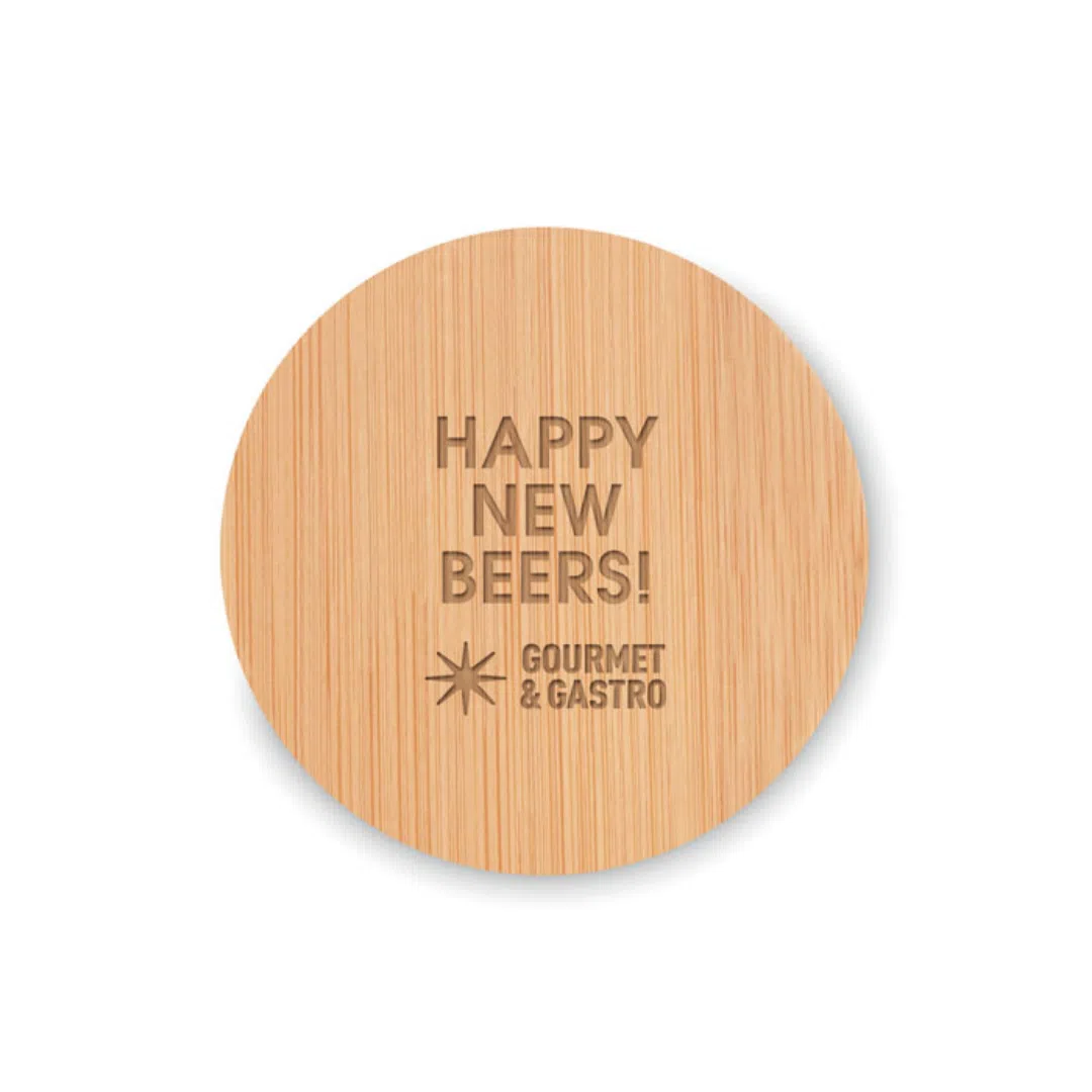 Décapsuleur/sous-verre en bambou personnalisable – Image 2