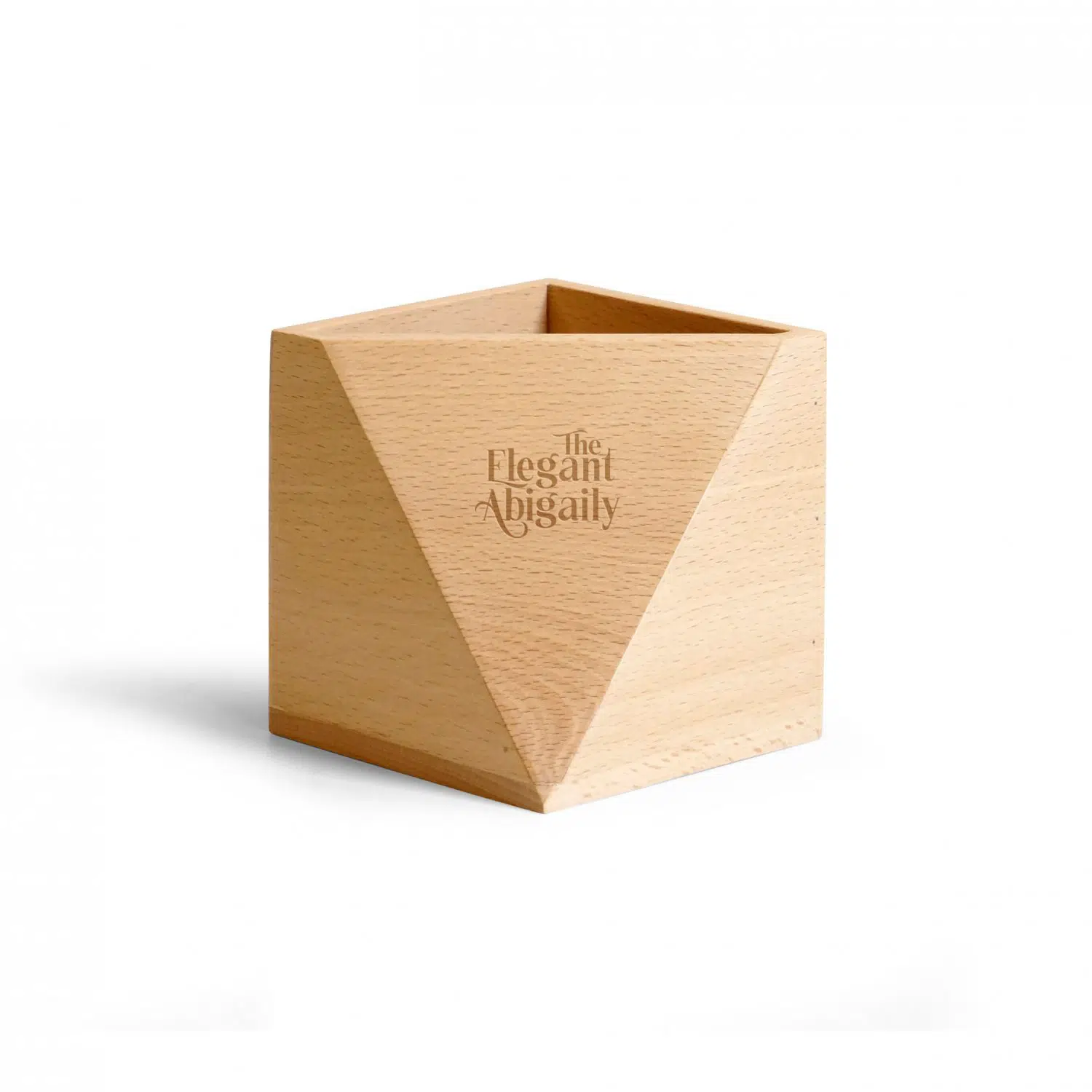 Pot à crayons personnalisable en bois de hêtre – Image 3