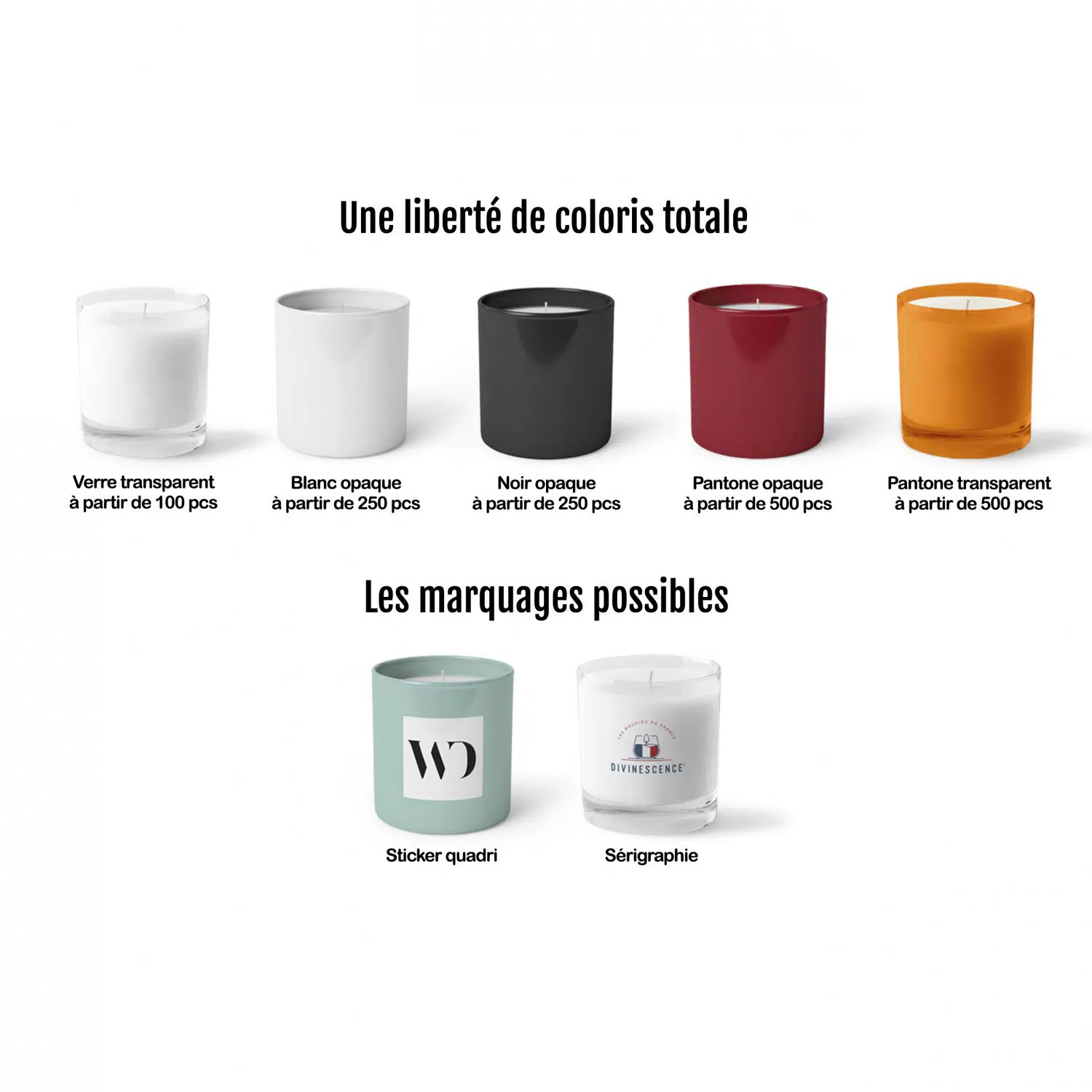 Bougie personnalisable en cire végétale de soja 45g, écologique et parfumée – Image 3