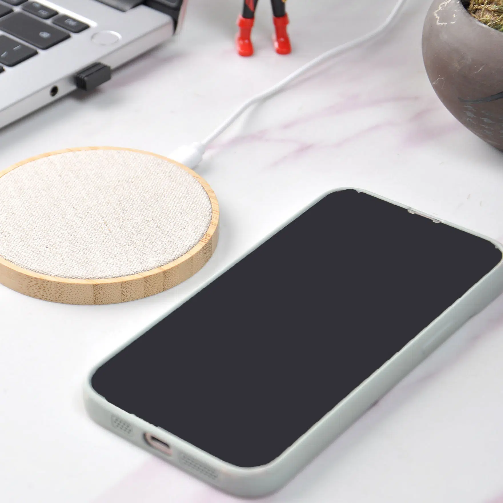 Chargeur à induction 15W – bambou et chanvre – Image 4
