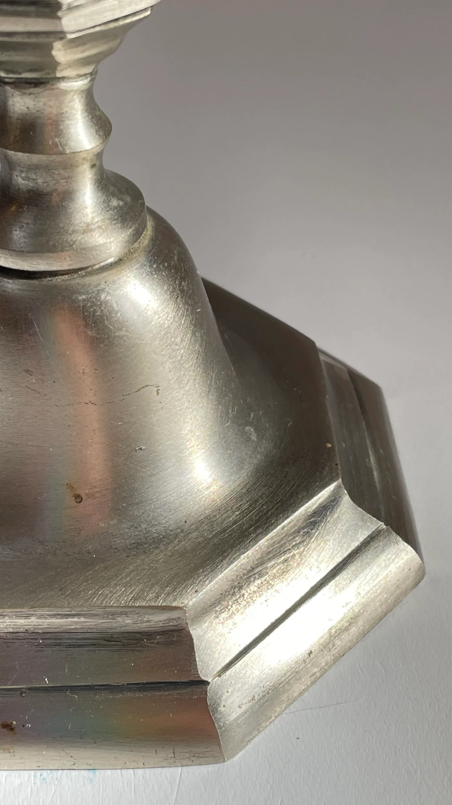 LAMPE Bougeoir Chic ACIER et VELOURS Gris – Image 9