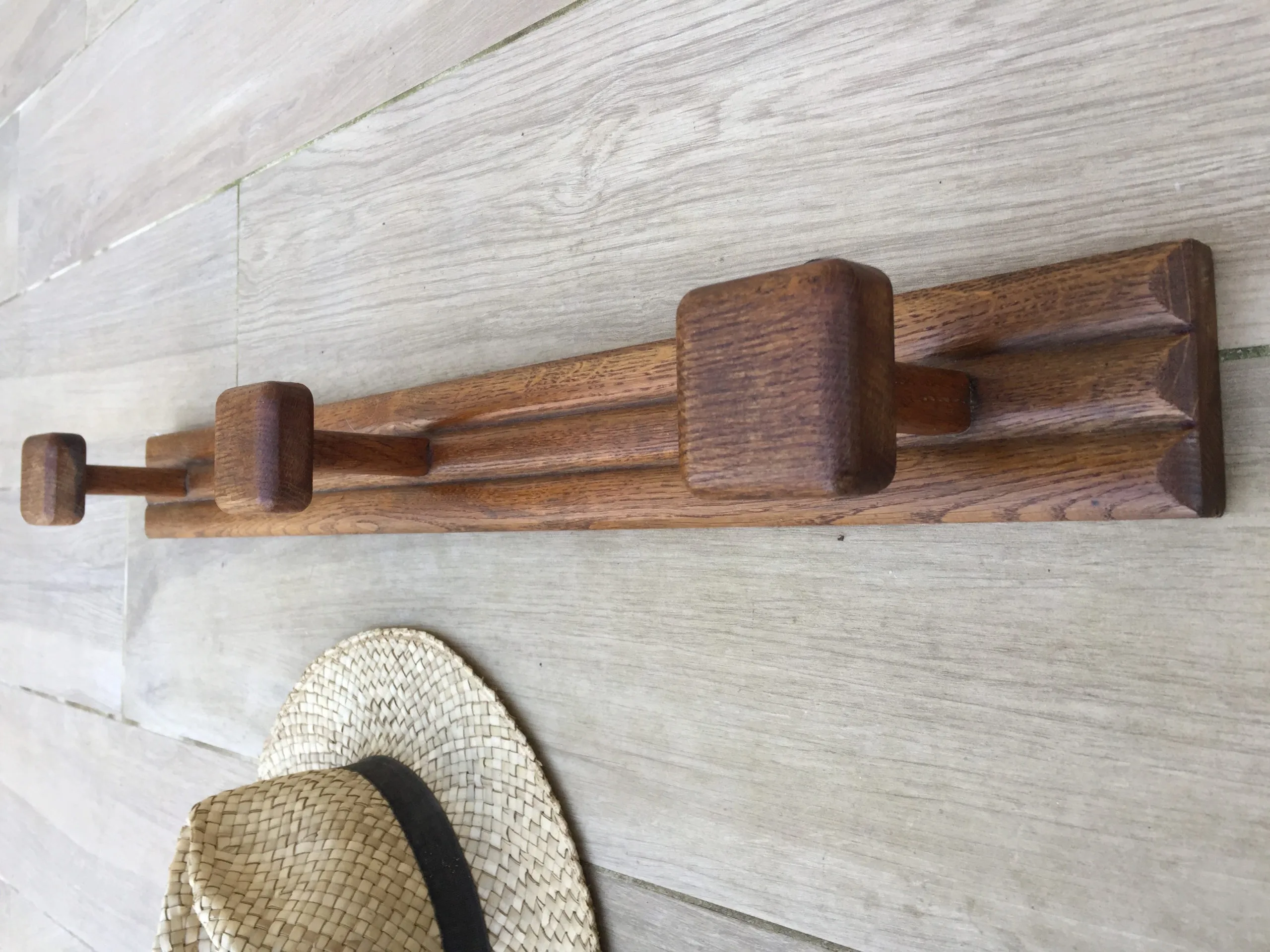 PORTEMANTEAU Chêne Massif Géométrique VINTAGE