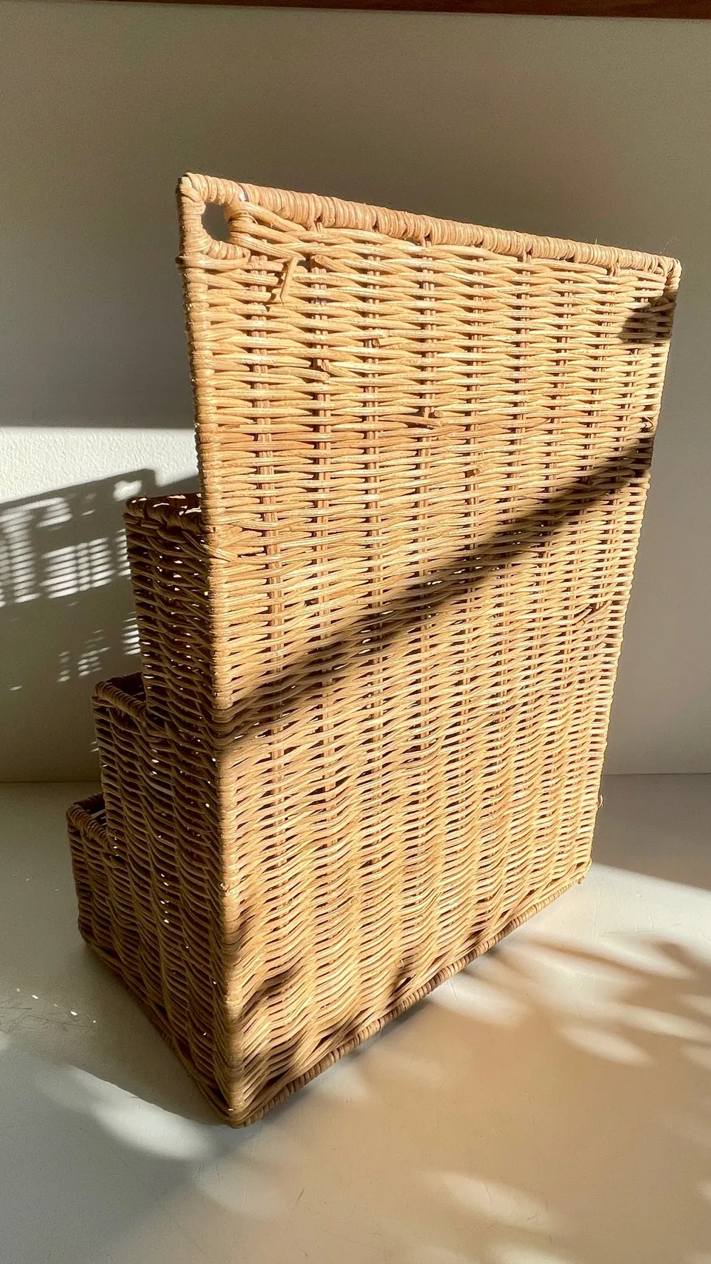 PORTE-Courrier de BUREAU en ROTIN Vintage – Image 8