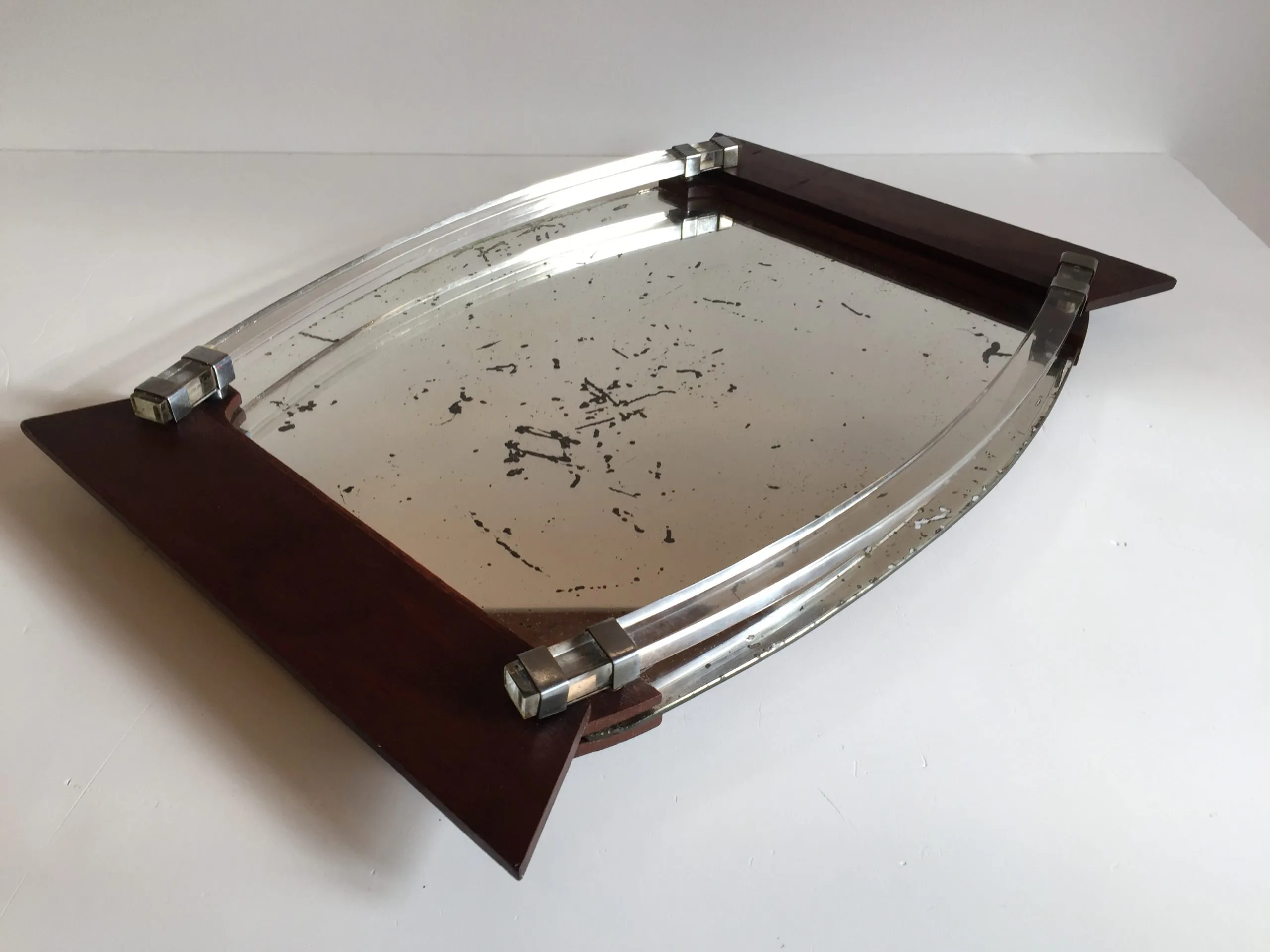 PLATEAU en Miroir et Bois ART DECO – Image 9