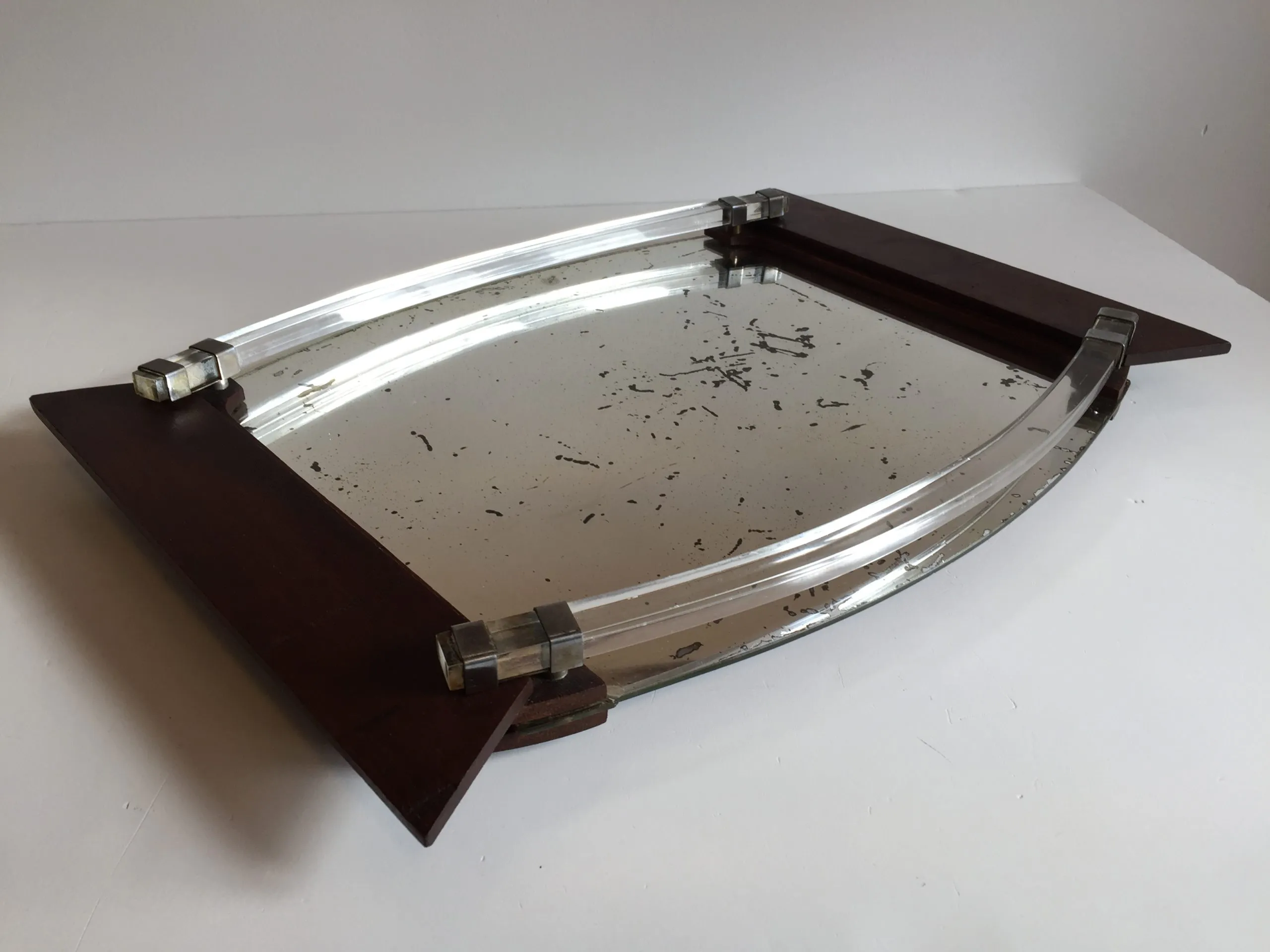 PLATEAU en Miroir et Bois ART DECO – Image 7