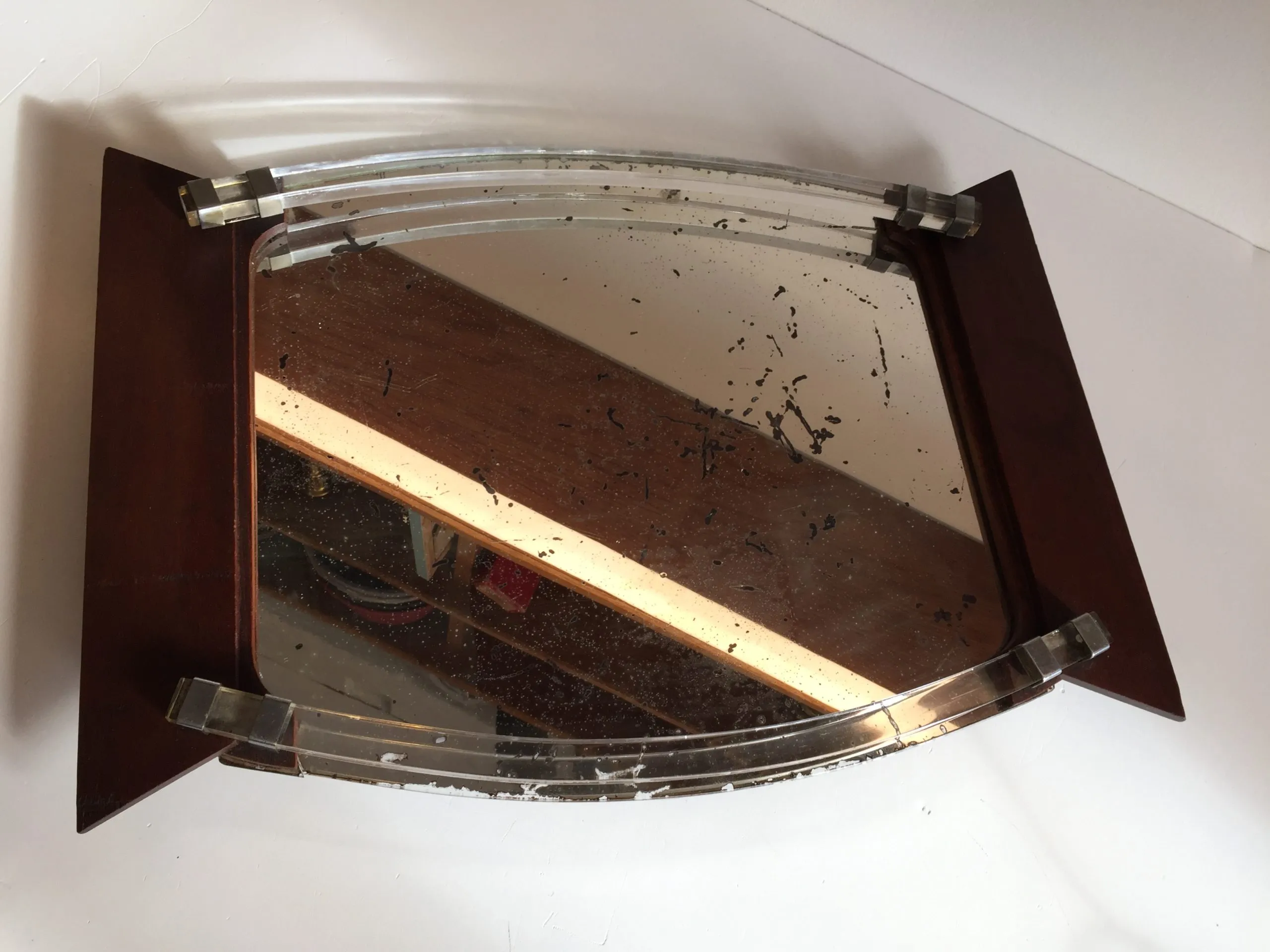 PLATEAU en Miroir et Bois ART DECO – Image 6