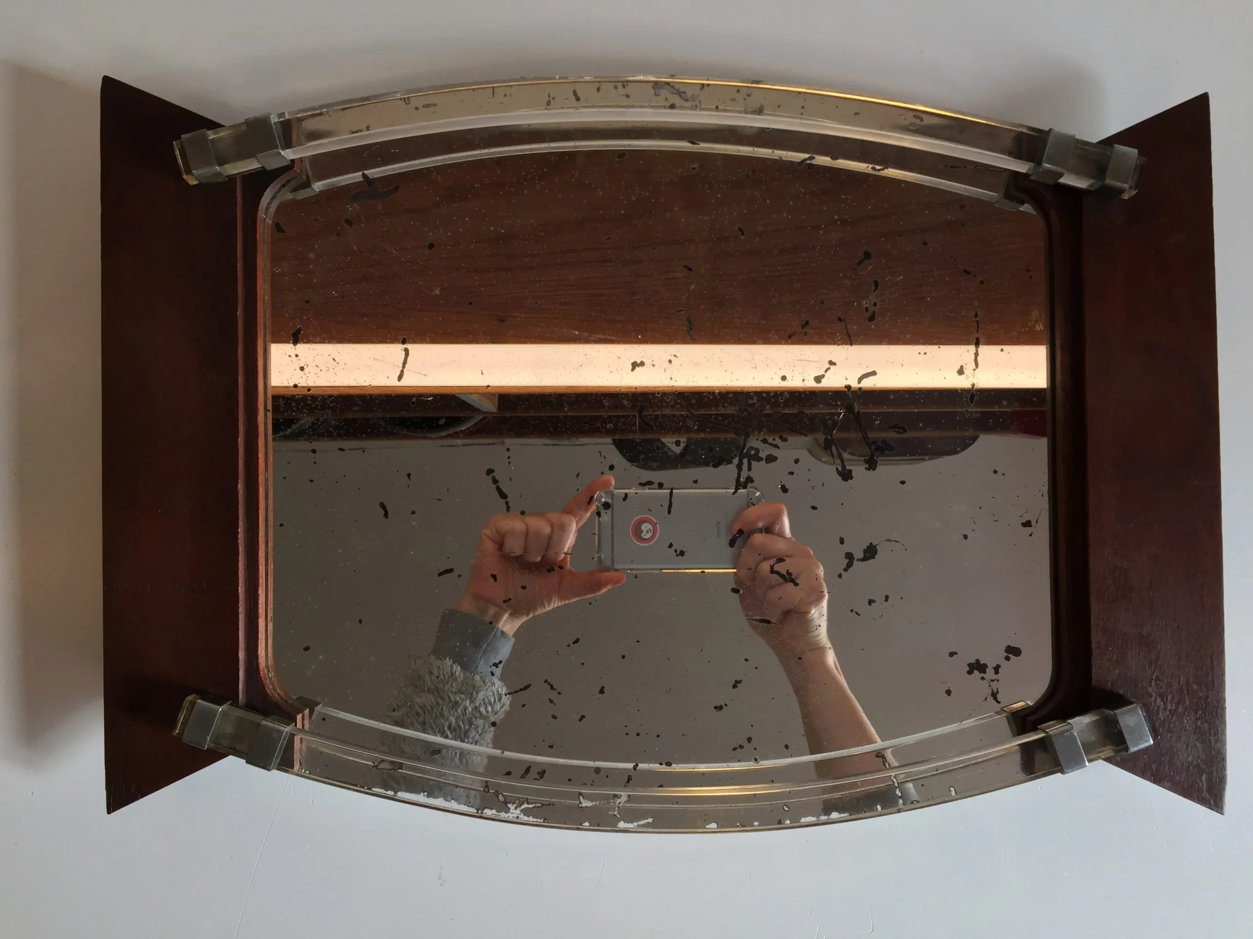 PLATEAU en Miroir et Bois ART DECO – Image 5