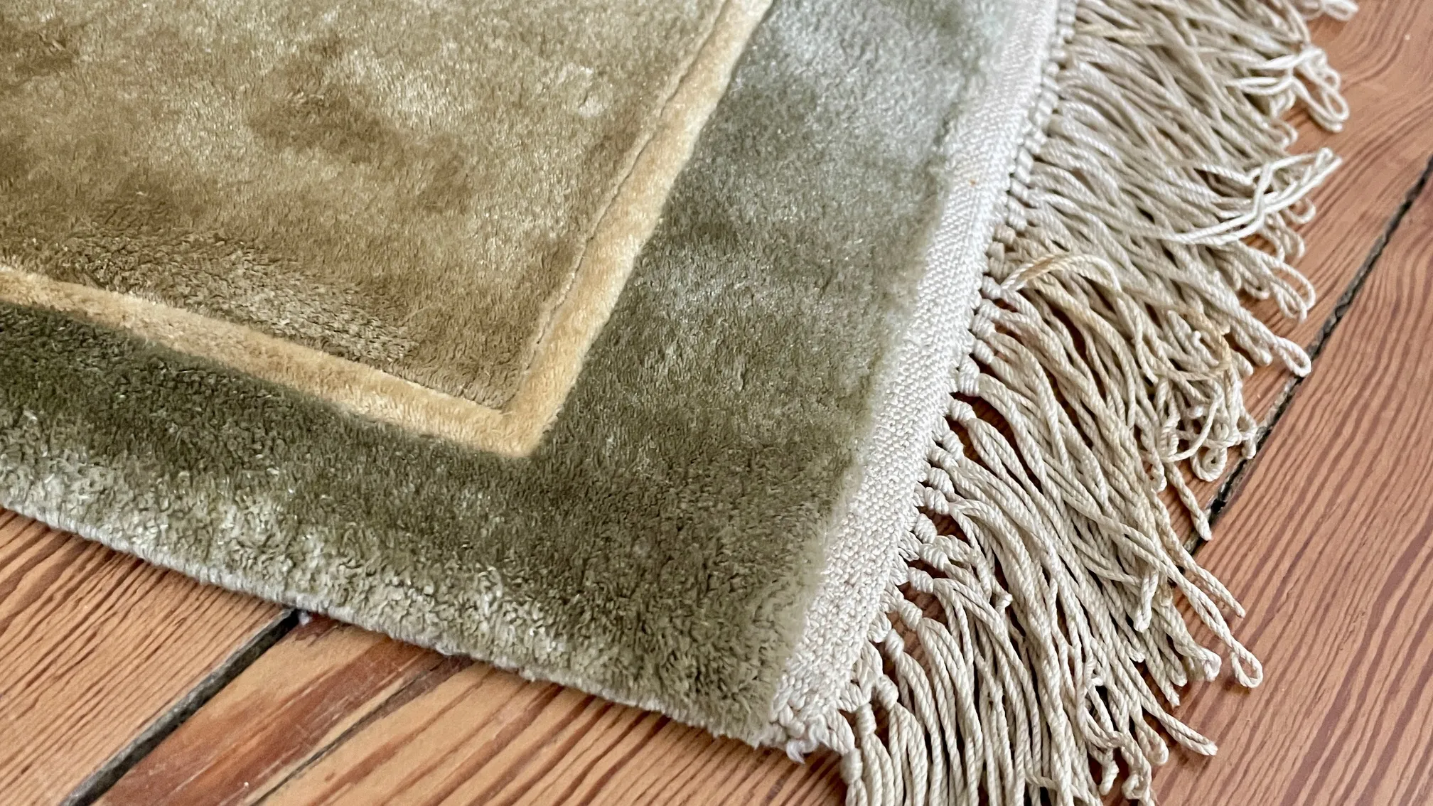 TAPIS Chinois aux OISEAUX Soie VINTAGE – 62x28cm – Image 9