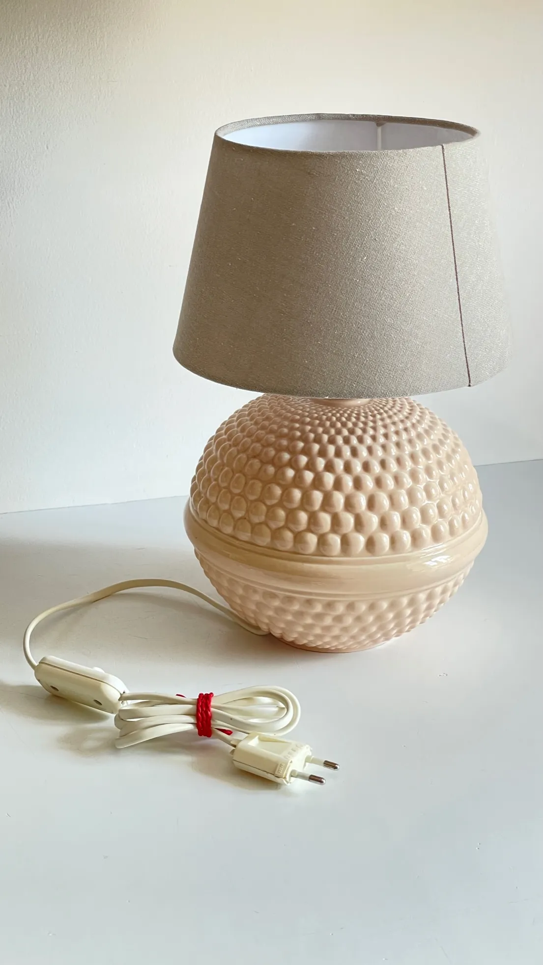 LAMPE en Céramique ROSE Pâle Années 90 – Image 6