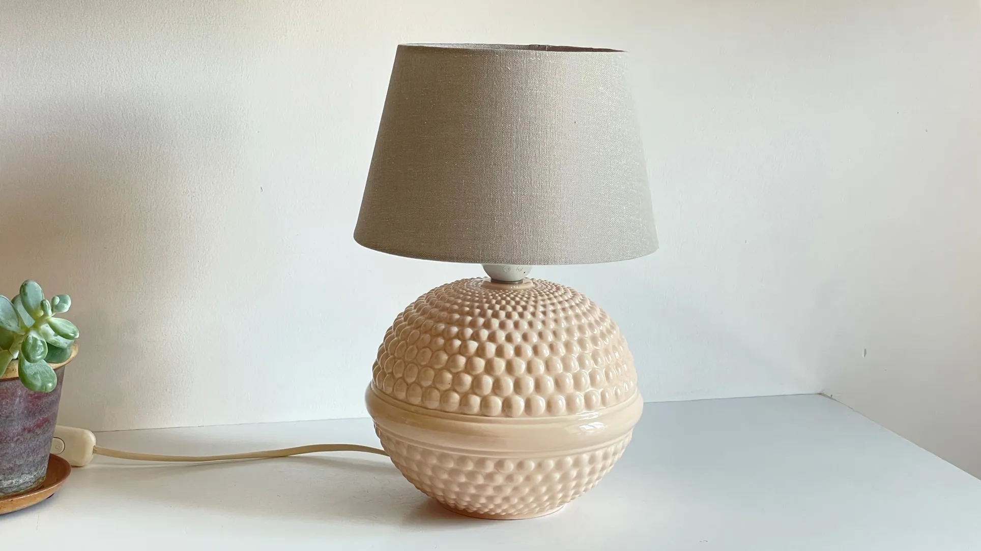 LAMPE en Céramique ROSE Pâle Années 90 – Image 5