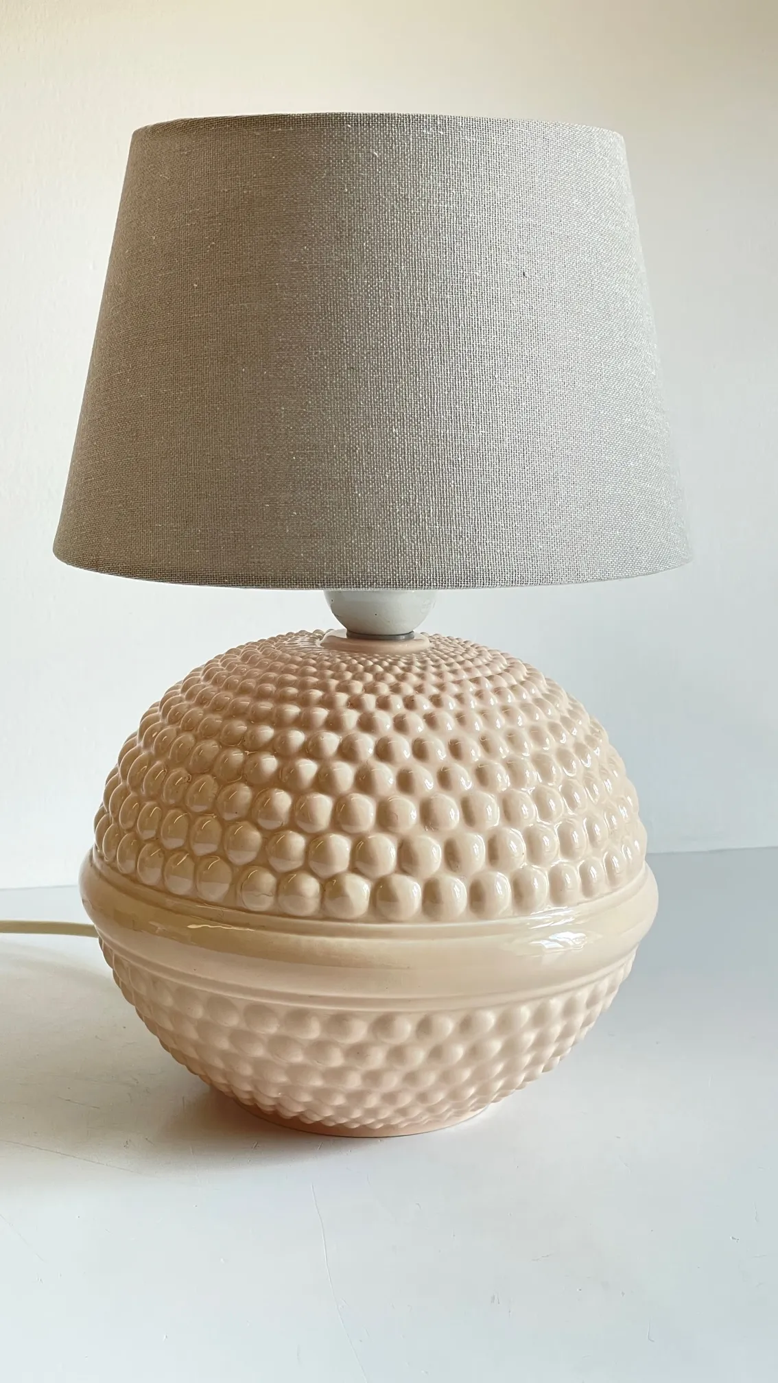 LAMPE en Céramique ROSE Pâle Années 90 – Image 9