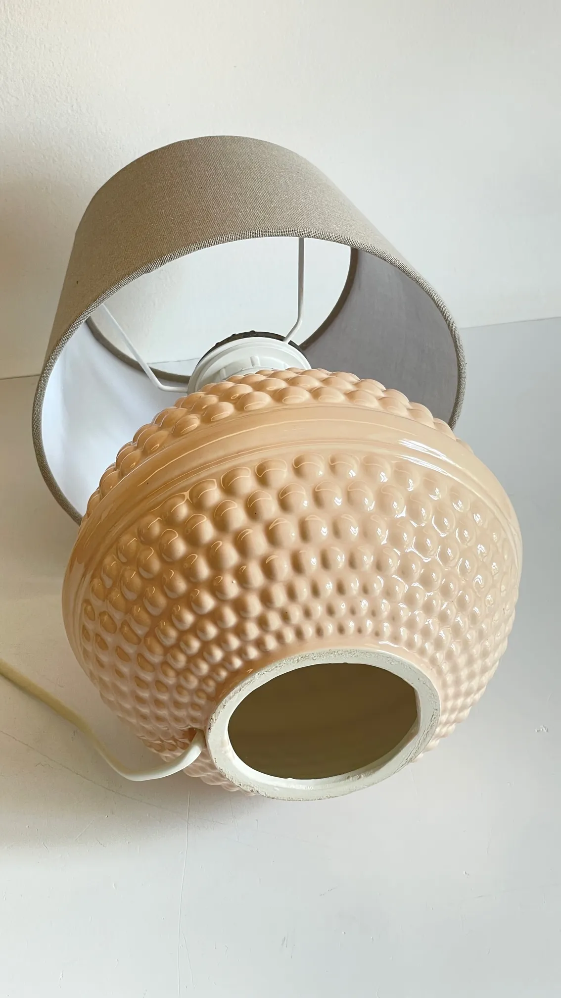 LAMPE en Céramique ROSE Pâle Années 90 – Image 8