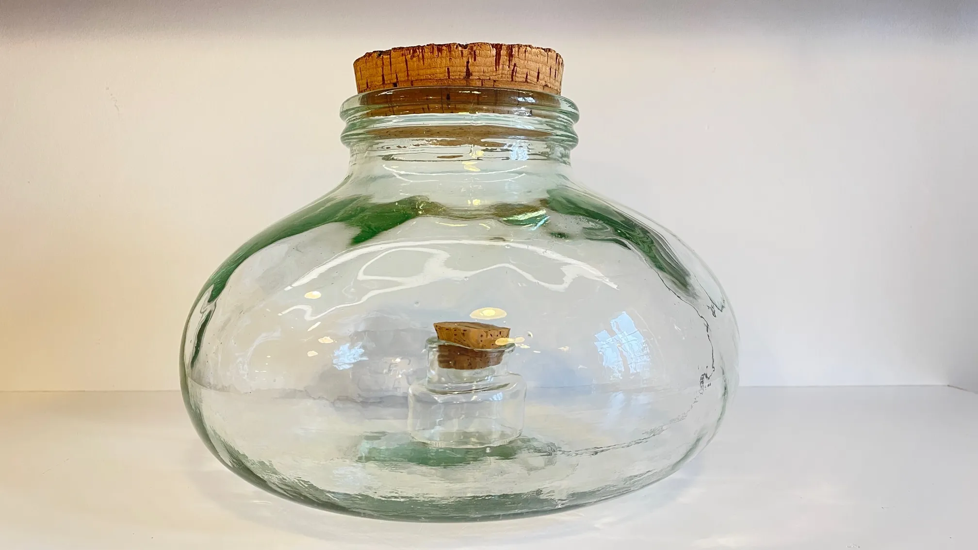 BONBONNES ou Bocaux Vintage en VERRE Soufflé et Liège