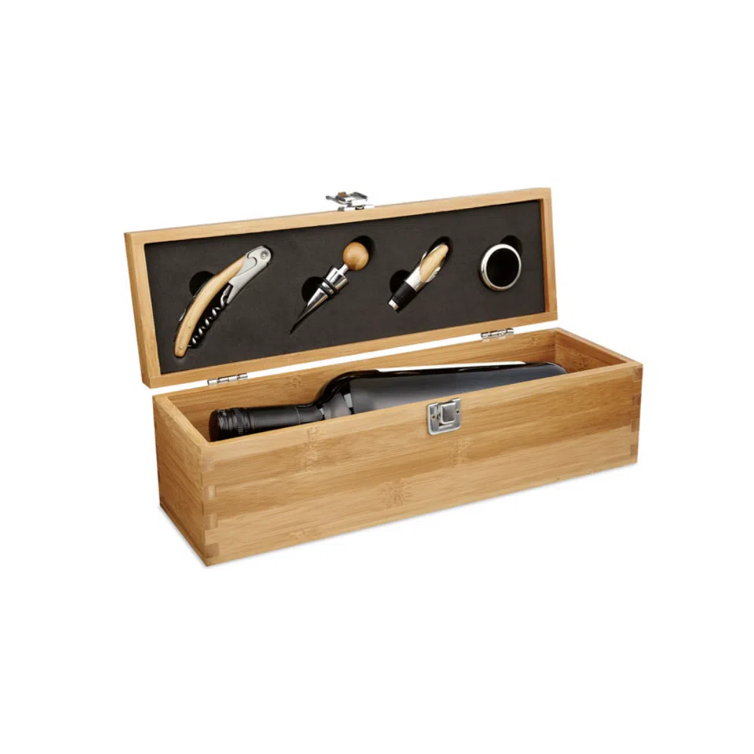Coffret à vin en bambou personnalisable
