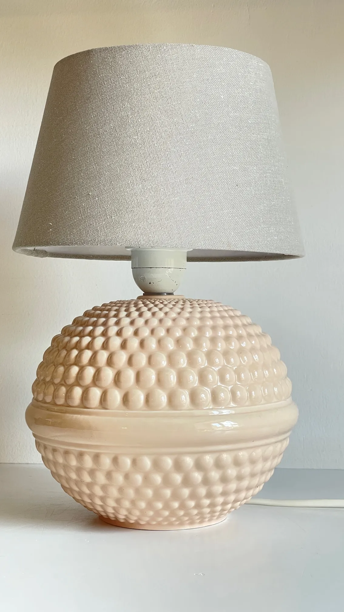 LAMPE en Céramique ROSE Pâle Années 90 – Image 2