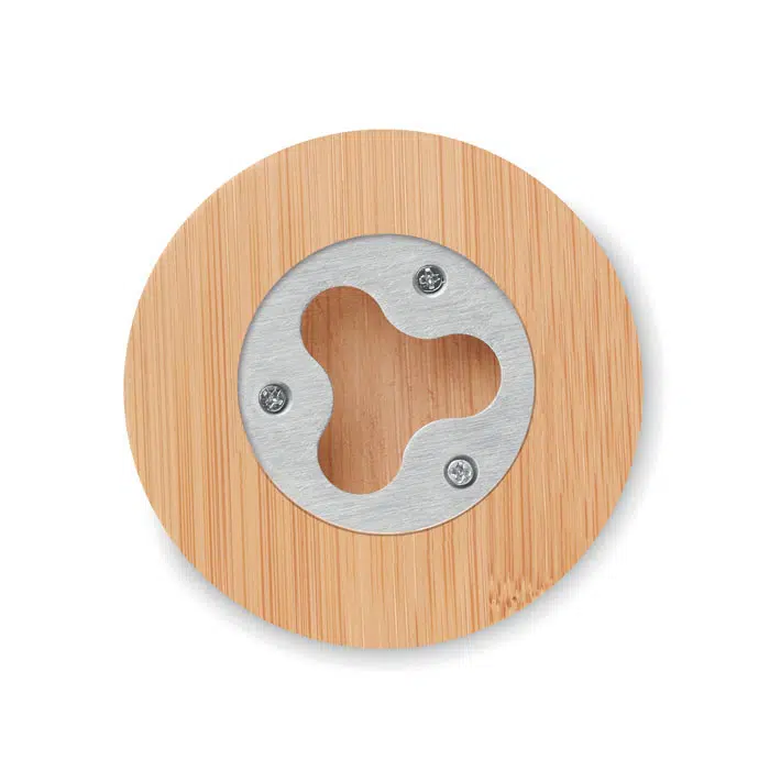 Décapsuleur/sous-verre en bambou personnalisable – Image 4