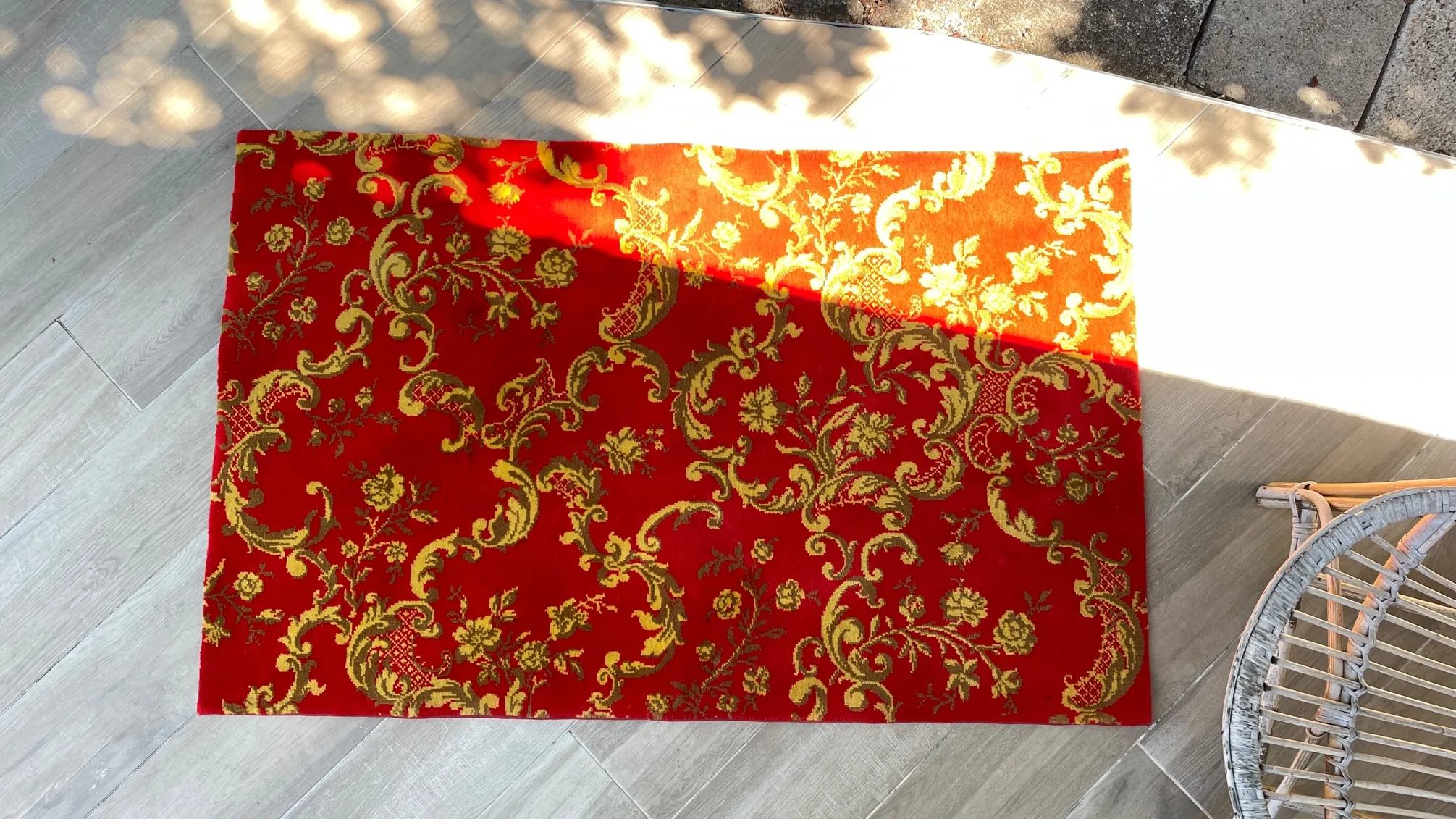 TAPIS Vintage façon TAPISSERIE 100% Laine – 142×89 cm – Image 5